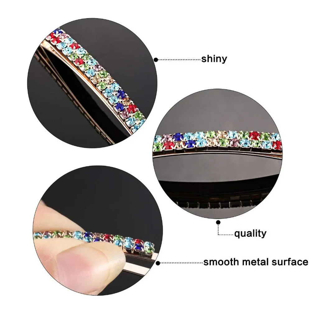 16 Pieces Rhinestone Bobby Pins Double Row Decorative Fancy Hair Clips Hair Barr